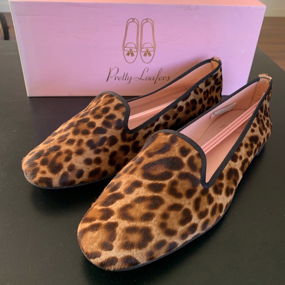 Leopard Pretty Ballerinas Loafers, Flats, sz 38.5